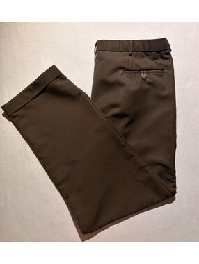 Dockers Premium Pleated Pants Mens 36x32 Brown Relaxed Fit